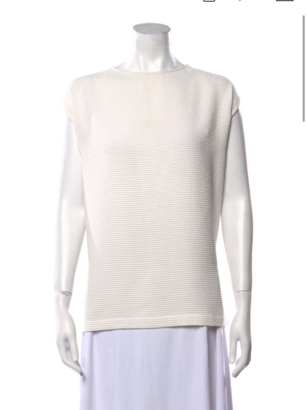 Zero + Maria Cornejo Ivory Textured Sleeveless Knit Top